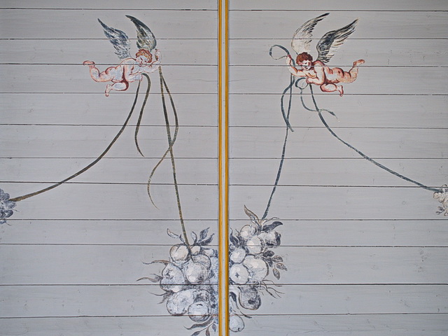 Plafondschildering met engeltjes